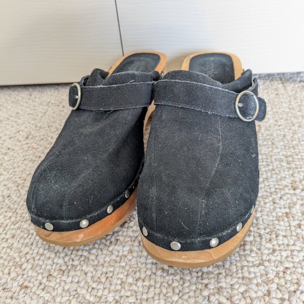 Black Suede Clogs